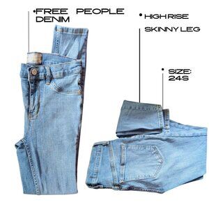 Free People High Rise Skinny Jeans Light Wash Size 24S